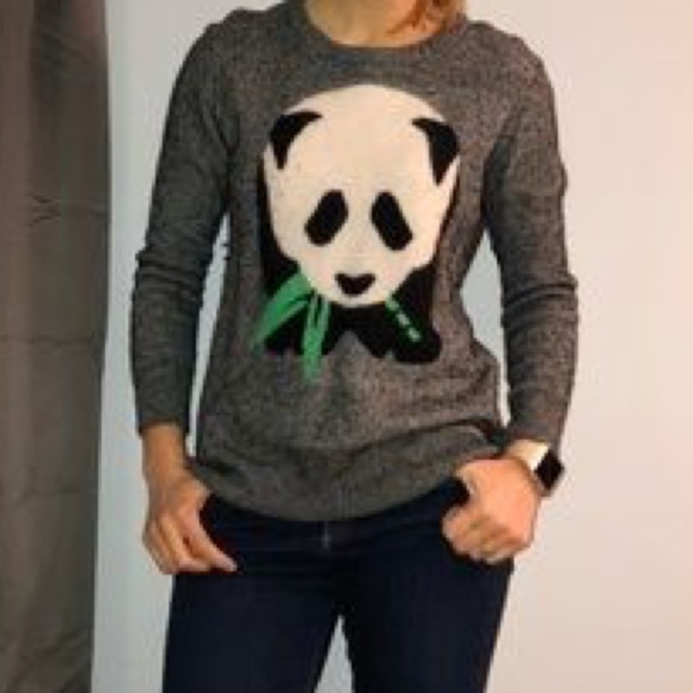 Topshop gray panda sweater